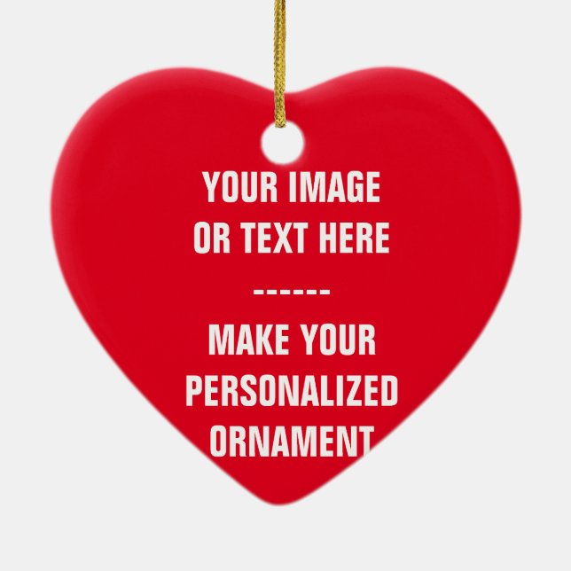 Create Your Own Heart Shape Christmas  Ceramic Ornament (Back)