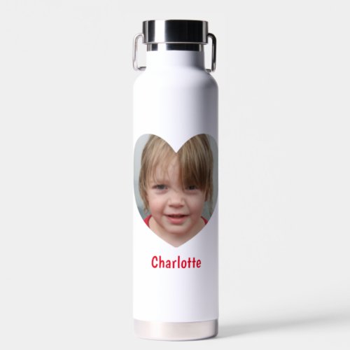 Create Your Own heart Shape Photo Name Water Bottle
