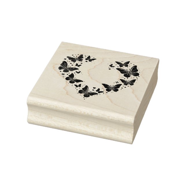 Create Your Own Heart Shaped Butterfly Laurel Rubber Stamp (Stamp)