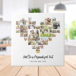 Create Your Own Heart Shaped Photo Collage Ceramic Tile<br><div class="desc">Create your own heart shaped photo collage ceramic decorative tile featuring your favorite pictures in a love heart shape photo grid. Add your personalized text in modern minimalist typography.</div>