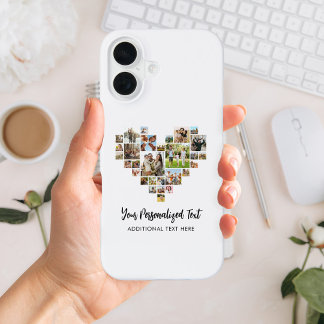 Create Your Own Heart Shaped Photo Collage iPhone 16 Case