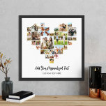 Create Your Own Heart Shaped Photo Collage Poster<br><div class="desc">Create your own heart shaped photo collage poster featuring your favorite pictures in a love heart shape photo grid. Add your personalized text in modern minimalist typography.</div>