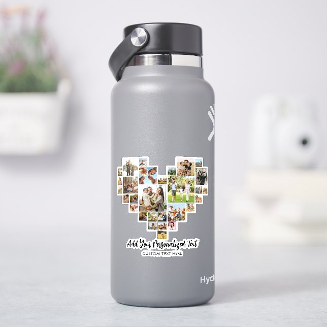 Create Your Own Heart Shaped Photo Collage Sticker (HydroFlask)