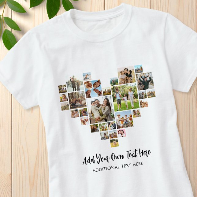 Create Your Own Heart Shaped Photo Collage T-Shirt (Creator Uploaded)