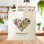 Create Your Own Heart Shaped Photo Collage Tote Bag<br><div class="desc">Create your own heart shaped photo collage tote bag featuring your favorite pictures in a love heart shape photo grid. Add your personalized text in modern minimalist typography.</div>