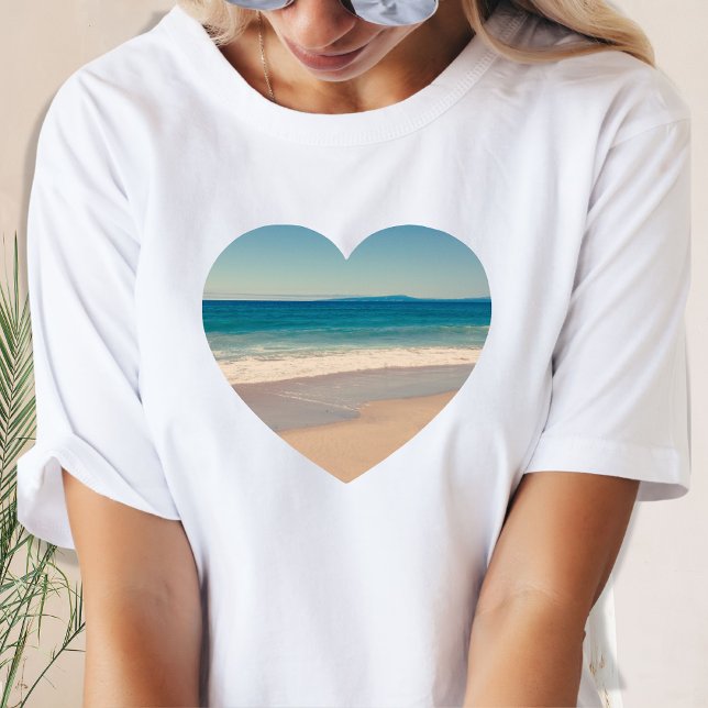Create Your Own Heart Shaped Photo T-Shirt (Create your own souvenir photo tee featuring your favorite vacation destination.)