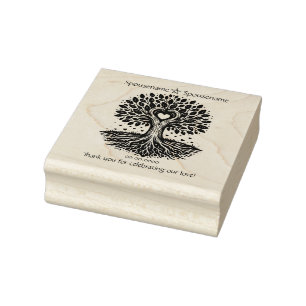 Create Your Own Heart Tree Handfasting Thank You Rubber Stamp