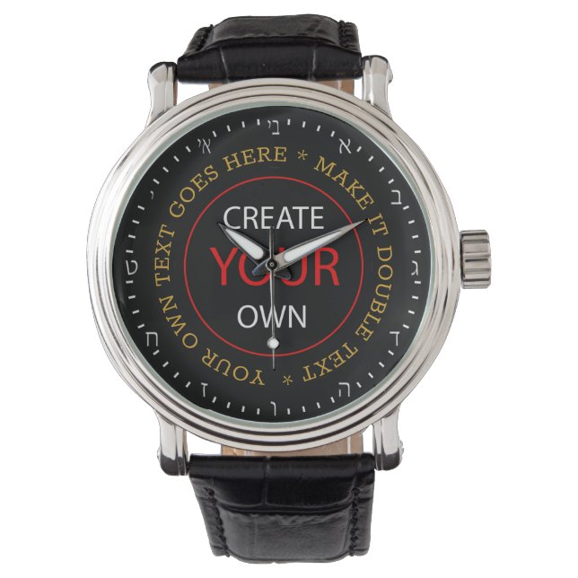 Create Your Own Hebrew Watch, Personalized / Photo Watch (Front)