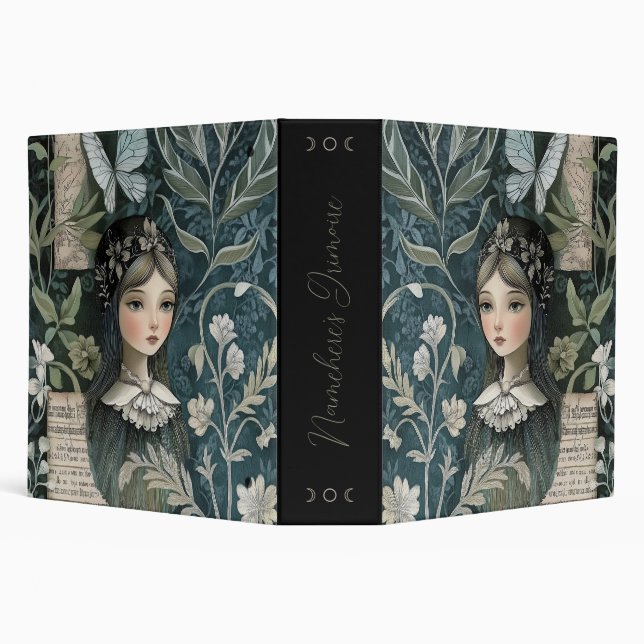 Create Your Own Hedge Witch Butterfly Botanical 3 Ring Binder (Background)