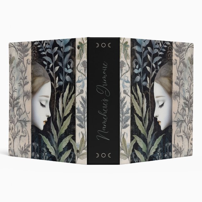 Create Your Own Hedge Witch Floral Botanical 3 Ring Binder (Background)
