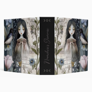 Create Your Own Hedge Witch Garden Bird Botanical 3 Ring Binder