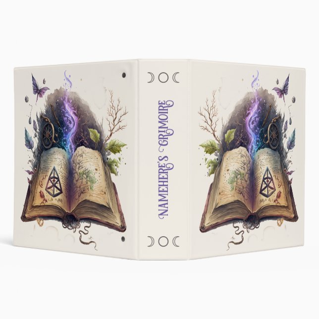 Create Your Own Hedge Witch Spell Book 3 Ring Binder (Background)
