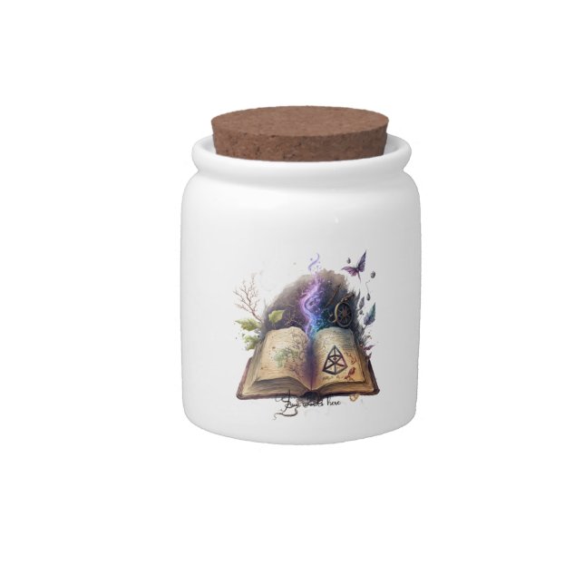 Create Your Own Hedge Witch Spell Book Candy Jar (Front)