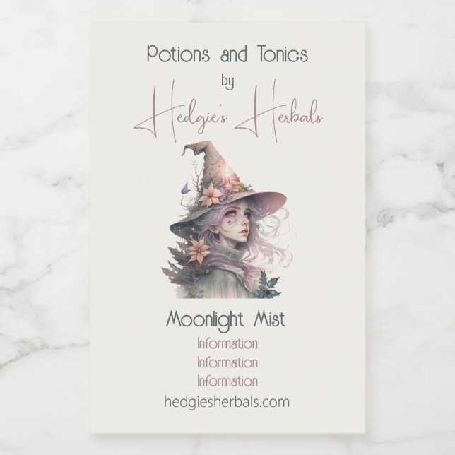 Create Your Own Hedge Witch Wine Label (Single Label)