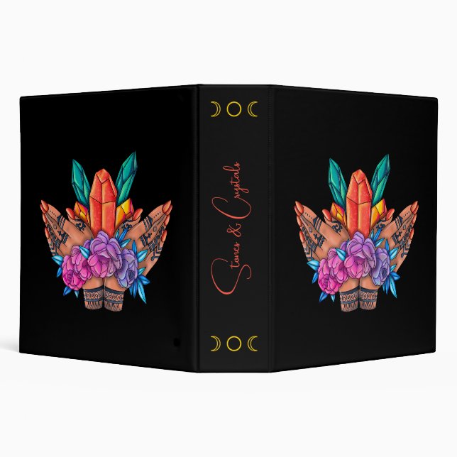 Create Your Own Henna Hands Crystals & Roses 3 Ring Binder (Background)