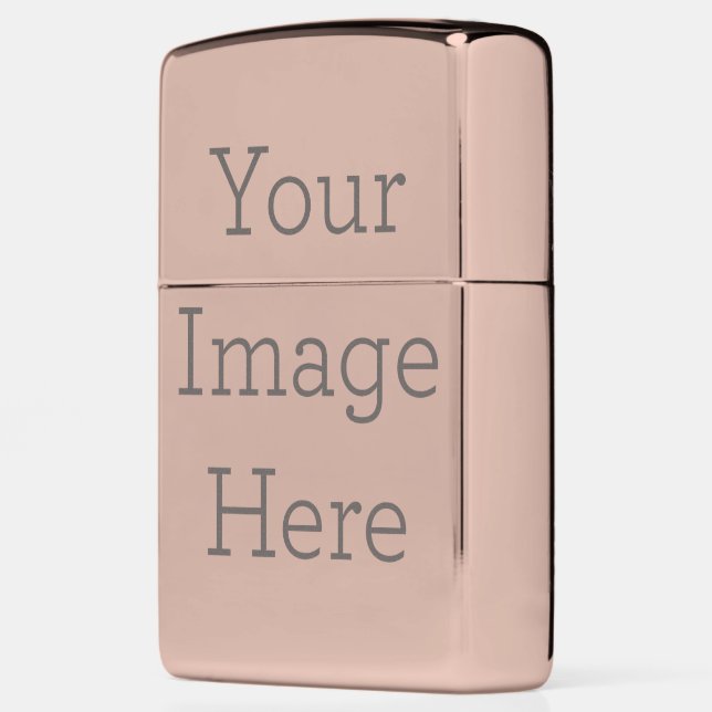 Zippo High Polish Rose Gold Pocket Lighter (Left)
