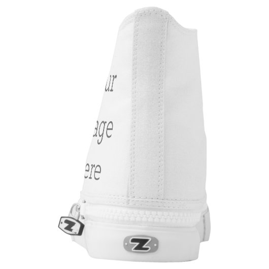 Custom Zipz High Top Shoes, US Men 4 / US Women 6 (Left Shoe Back)