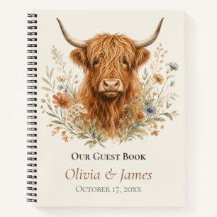 Create Your Own Highland Cow Guest Book Wedding