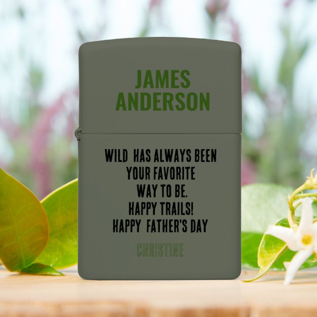 Create Your Own Hiking Dad Father's Day Gift Zippo Lighter (On Table)
