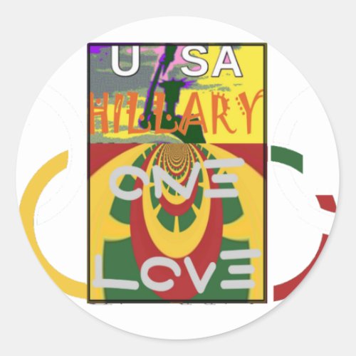 Create Your Own Hillary Stronger Together Text Classic Round Sticker