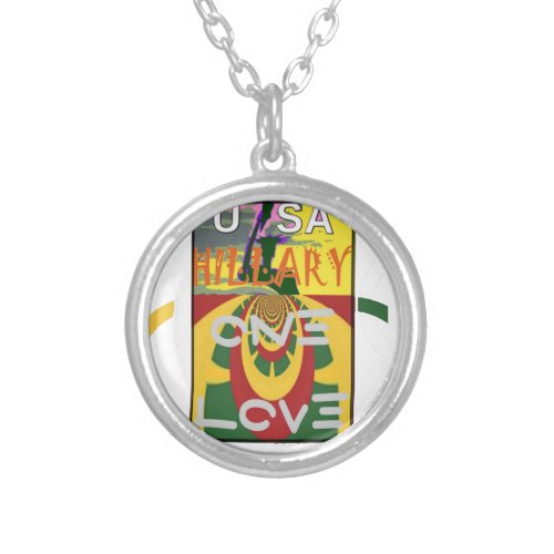 Create Your Own Hillary Stronger Together Text Silver Plated Necklace