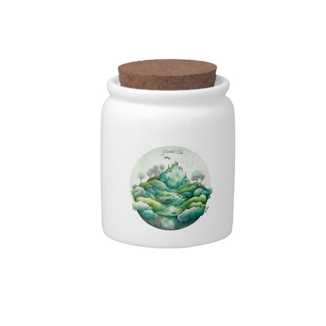 Create Your Own Hilly Green Landscape Candy Jar (Front)
