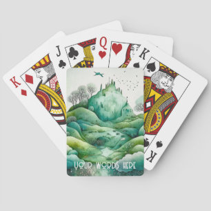 Create Your Own Hilly Green Landscape Poker Cards