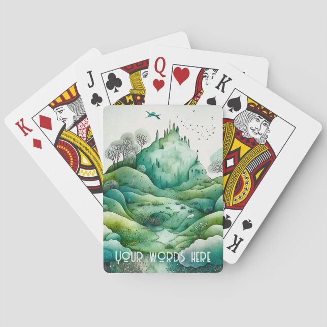 Create Your Own Hilly Green Landscape Poker Cards (Back)