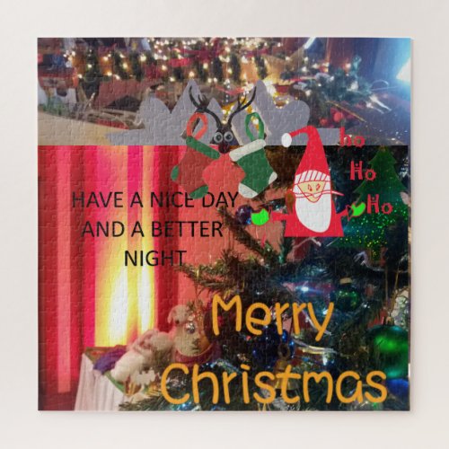Create Your Own HoHoHo Merry Christmas Day Jigsaw Puzzle