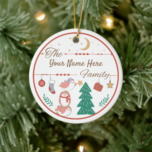 Create Your Own Holiday Scene Name Year Christmas Ceramic Ornament