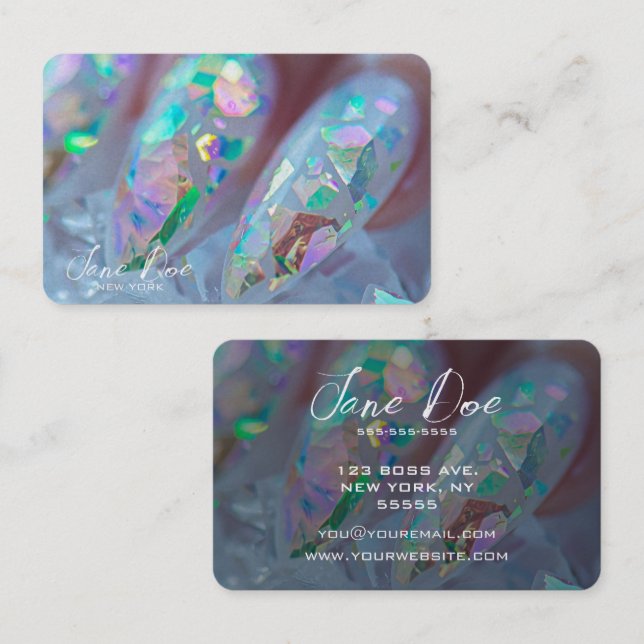 Create Your Own Holographic Nails Business Card (Front/Back)