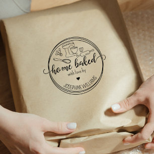 Create Your Own Home Baked With Love Rubber Stamp