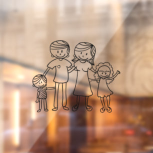 Create Your Own Home or Car Stick Figure Family Window Cling