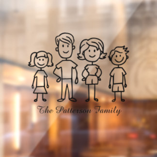 Create Your Own Home or Car Stick Figure Family Window Cling