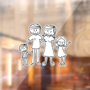 Create Your Own Home or Car Stick Figure Family Window Cling