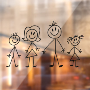 Create Your Own Home or Car Stick Figure Family Window Cling