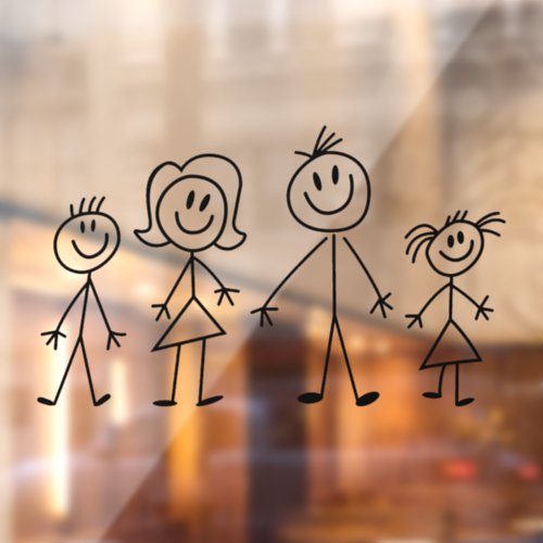 Create Your Own Home or Car Stick Figure Family  Window Cling