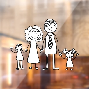 Create Your Own Home or Car Stick Figure Family Window Cling