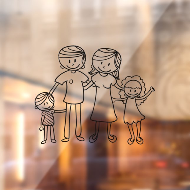 Create Your Own Home or Car Stick Figure Family  Window Cling (Sheet 2)