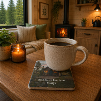 Create your own Home sweet tiny home personal Stone Coaster
