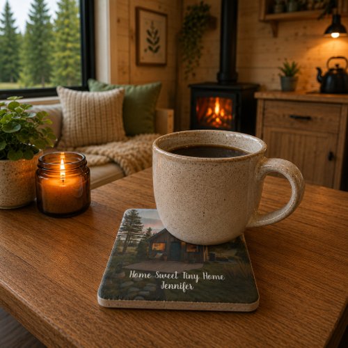 Create your own Home sweet tiny home personal Stone Coaster