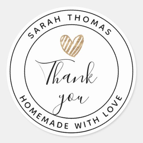 Create Your Own Homemade with Love Thank You Class Classic Round Sticker