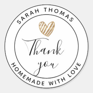Create Your Own Homemade with Love Thank You Class Classic Round Sticker