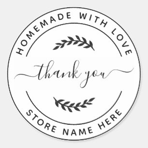 Create Your Own Homemade with Love Thank You Class Classic Round Sticker