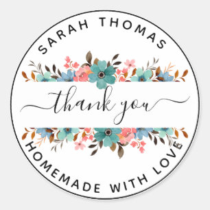 Create Your Own Homemade with Love Thank You Class Classic Round Sticker