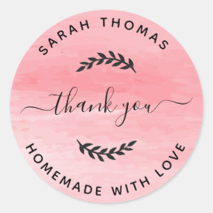 Create Your Own Homemade with Love Thank You Class Classic Round Sticker