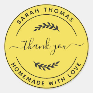 Create Your Own Homemade with Love Thank You Class Classic Round Sticker