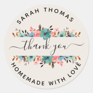 Create Your Own Homemade with Love Thank You Class Classic Round Sticker