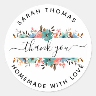Create Your Own Homemade with Love Thank You Class Classic Round Sticker