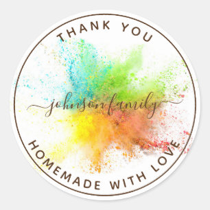 Create Your Own Homemade with Love Thank You Classic Round Sticker